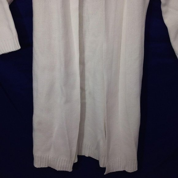 Vintage 80s Ribbed Knit Duster Sz-M Cardigan Coat - Picture 8 of 8